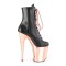 Flamingo-1020 - Black Faux Leather Rose Gold Chrome  
