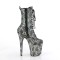 Flamingo-1040SPF - Silver Metallic Hologram Snake Print Fabric