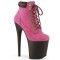 Flamingo-800TL-02 - Pink Nubuck Faux Leather Dark Brown Mat  