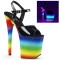 Flamingo-809WR - Black Patent Rainbow Glitter  