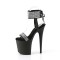 Flamingo-870 - Black Faux Leather Rhinestones Matte