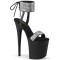 Flamingo-870 - Black Faux Leather Rhinestones Matte