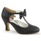 Flapper-11 - Black Faux Leather  