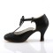 Flapper-11 - Black Faux Leather  