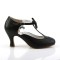 Flapper-11 - Black Faux Leather  