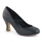 Flapper-40 - Black Faux Leather  