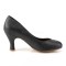Flapper-40 - Black Faux Leather  