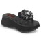 Flip-16 - Black Vegan Leather Satin