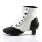 Bordello Flora-1023 - White-Black Pu
