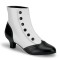 Bordello Flora-1023 - White-Black Pu
