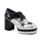 Funtasma Glamrock-02 - Black Patent-Silver Glitter