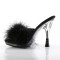 Glitzy-501-8 - Black Marabou Fur/Clear