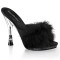 Glitzy-501-8 - Black Marabou Fur/Clear