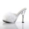 Glitzy-501-8 - White Marabou Fur/Clear