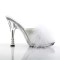 Glitzy-501-8 - White Marabou Fur/Clear