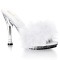 Glitzy-501-8 - White Marabou Fur/Clear