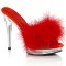 Glory-501F-8 - Red Faux Leather Fur Clear