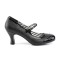 Jenna-06 - Black Faux Leather Pat  