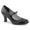 Jenna-06 - Black Faux Leather Pat  