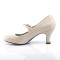 Jenna-06 - Cream Faux Leather Pat  