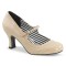 Jenna-06 - Cream Faux Leather Pat  