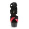 Kiss-221 - Black Nubuck Red Pat Matte  