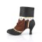 Matey-115 - Black Distressed Pu Brown Microfiber  