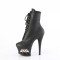 Moon-1020SK - Black Faux Leather with Pewter Skull