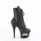 Moon-1020SK - Black Faux Leather with Pewter Skull