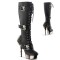 Demonia MUERTO-2028 - Black Pu Pewter Chrome