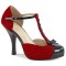 Pinup-02 - Red Suede Black Patent