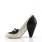 POPPY-18 - Black Cream Faux Leather