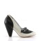 POPPY-18 - Black Cream Faux Leather