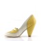 POPPY-18 - Yellow Cream Faux Leather