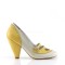 POPPY-18 - Yellow Cream Faux Leather