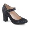 Sabrina-07 - Black Glitter  