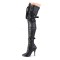 Seduce-3028 - Black Stretch Faux Leather  