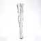 Seduce-3028 - Silver Stretch Metallic Pu Lace Up