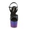 Sky-309BP - Black Faux Leather Blue Purple