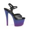 Sky-309BP - Black Faux Leather Blue Purple