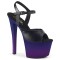 Sky-309BP - Black Faux Leather Blue Purple