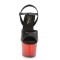 Sky-309T - Black Faux Leather Red  