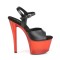Sky-309T - Black Faux Leather Red  