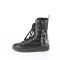 Sneeker-325 - Black Vegan Leather Fishnet