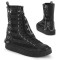 Sneeker-325 - Black Vegan Leather Fishnet