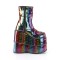 Stack-201 - Rainbow Hologram Vegan Leather with Hearts  