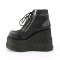 Stomp-18 - Black Vegan Leather Gray Velvet  