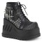 Stomp-18 - Black Vegan Leather Gray Velvet  