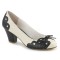 Wiggle-17 - Black Cream Faux Leather  