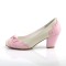 Wiggle-17 - Cream Pink Faux Leather  